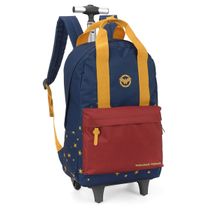 Mochila Rodas Escolar Mulher Maravilha Luxcel MC51635WW Azul