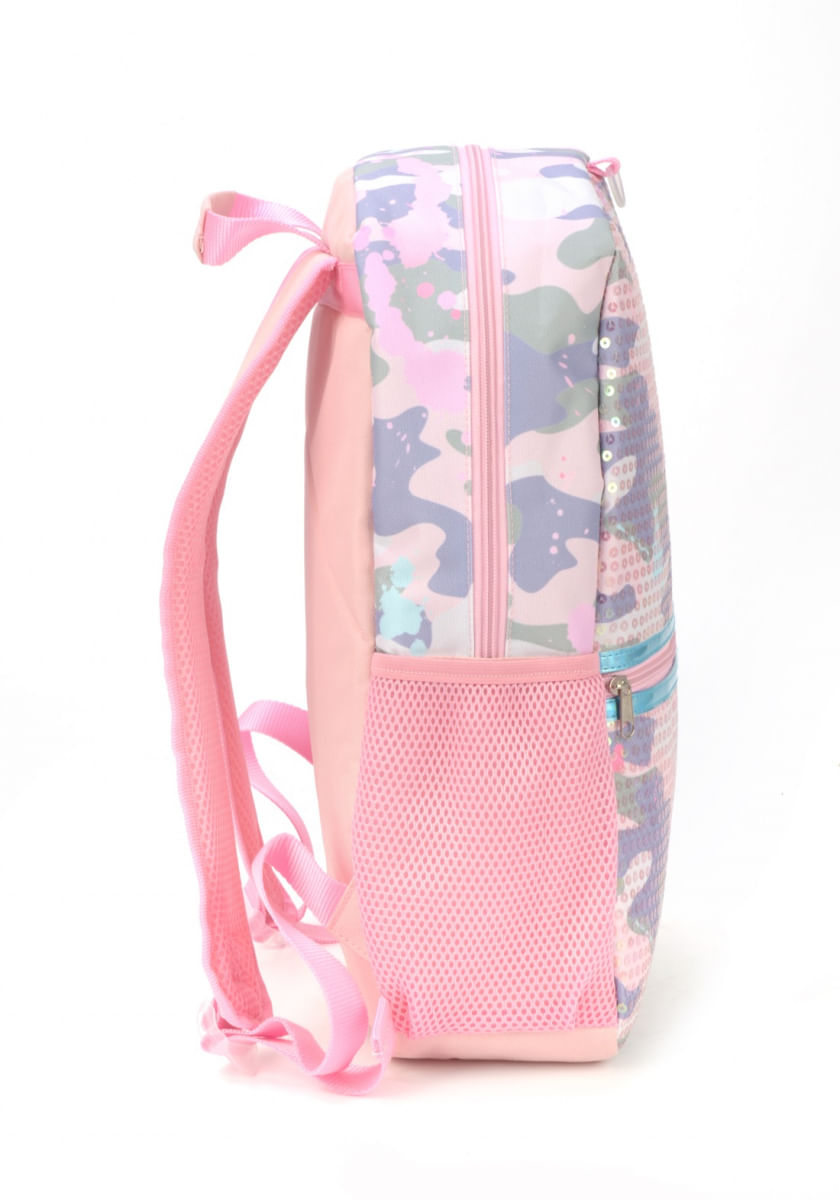 Mochila Infantil Escolar Up4You Luxcel Paetê MS46307UP Rosa