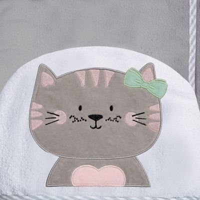 Toalha De Banho Felpuda Gatinha Com Capuz Bordado Papi