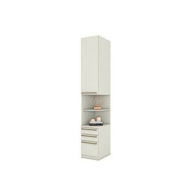 Modulado de Quarto Armário Mesa de Cabeceira Seletto MC02 c/ 1 Porta e 3 Gavetas Areia - Henn
