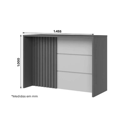 Bancada Ilha Cozinha Gourmet Connect c/ 3 Portas 145cm Duna/Cristal - Henn