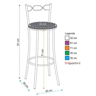 Kit 2 Banquetas Cromadas Assento Espuma D15 Treparoni Branco
