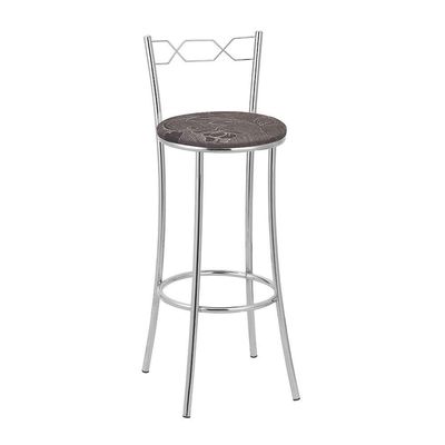 Kit 2 Banquetas Cromadas Espuma D15 Treparoni Marrom