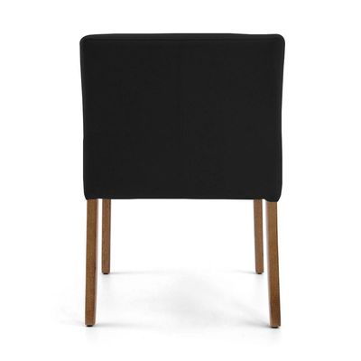 Poltrona Decorativa Sala de Estar Pés Madeira Vicenza Veludo Preto - Gran Belo