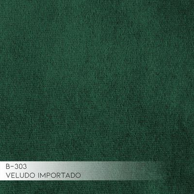 Sofá 4 Lugares Sala de Estar Base de Madeira Euro 260 cm Veludo Verde - Gran Belo