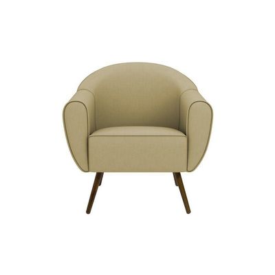 Poltrona Decorativa Sacha Veludo Champagne - Gran Belo
