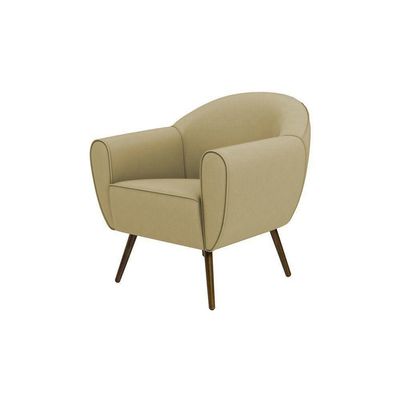 Poltrona Decorativa Sacha Veludo Champagne - Gran Belo