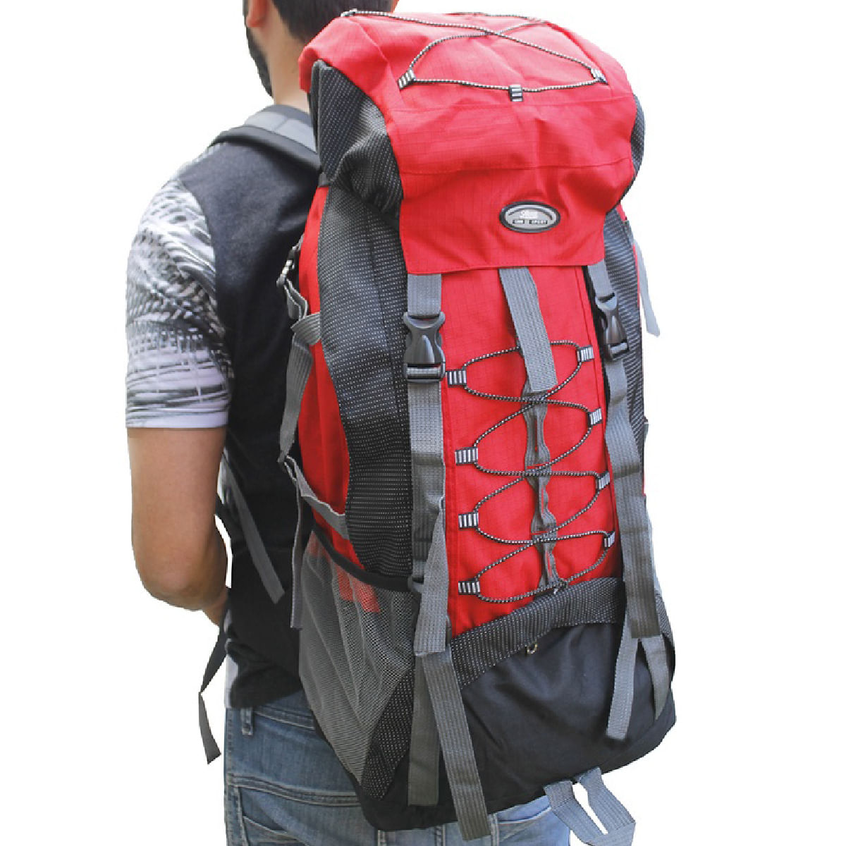 Mochila Cargueira Para Trekking 60 Litros Vermelho 6103