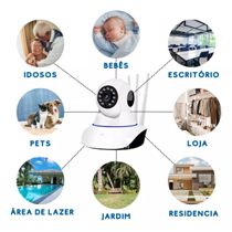 Babá Eletrônica Câmera Wifi Sem Fio Visão Noturna Áudio 360º