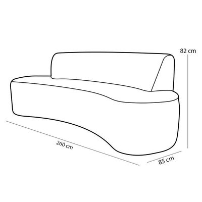 Sofá 4 Lugares Sala de Estar 260 Cm Bélgica Veludo Rosê