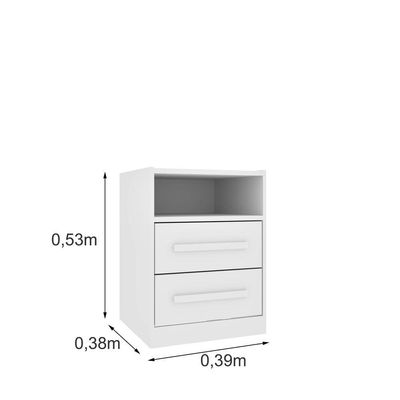 Mesa De Cabeceira 2 Gavetas Com Nicho Barcelona Tcil