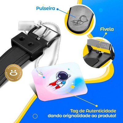 Relogio Digital Silicone Qualidade Infantil Criança Adolescente Menino Alarme Original Preto