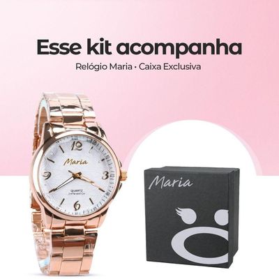 Relogio Feminino Banhado Rose Qualidade + Caixa Inoxidavel Rose Original Analogico Presente