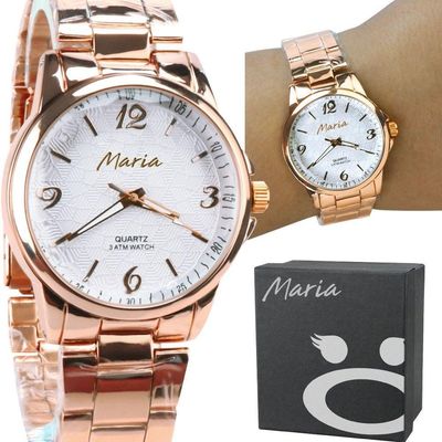 Relogio Feminino Banhado Rose Qualidade + Caixa Inoxidavel Rose Original Analogico Presente