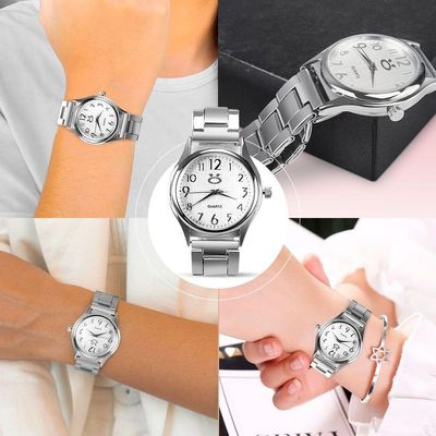 Relogio Feminino Aço Inox Prata + Colar Brincos + Caixa Social Moda Qualidade Presente