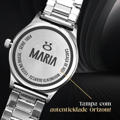 Relogio Feminino Aço Inox Prata + Colar Brincos + Caixa Social Moda Qualidade Presente