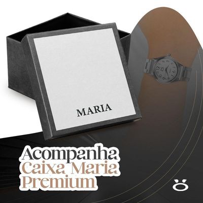 Relogio Feminino Aço Inox Prata + Colar Brincos + Caixa Social Moda Qualidade Presente