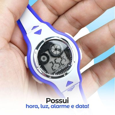 Relogio Digital Infantil Criança Led + Oculos Sol + Caixa Presente Data Alarme Esportivo Original