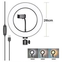 Ring Light Completo Iluminador 26Cm + Tripé 2Metros
