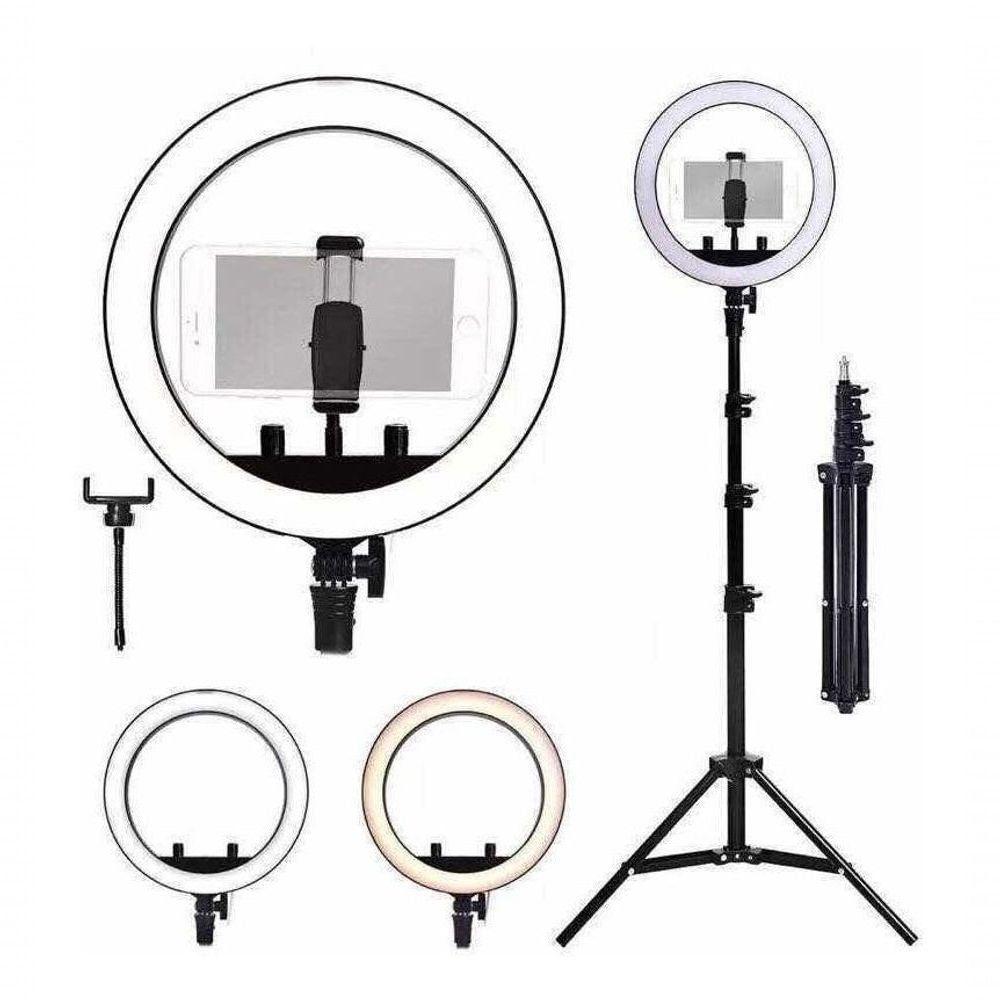 Ring Light Completo Iluminador Portátil 26Cm Com Tripé