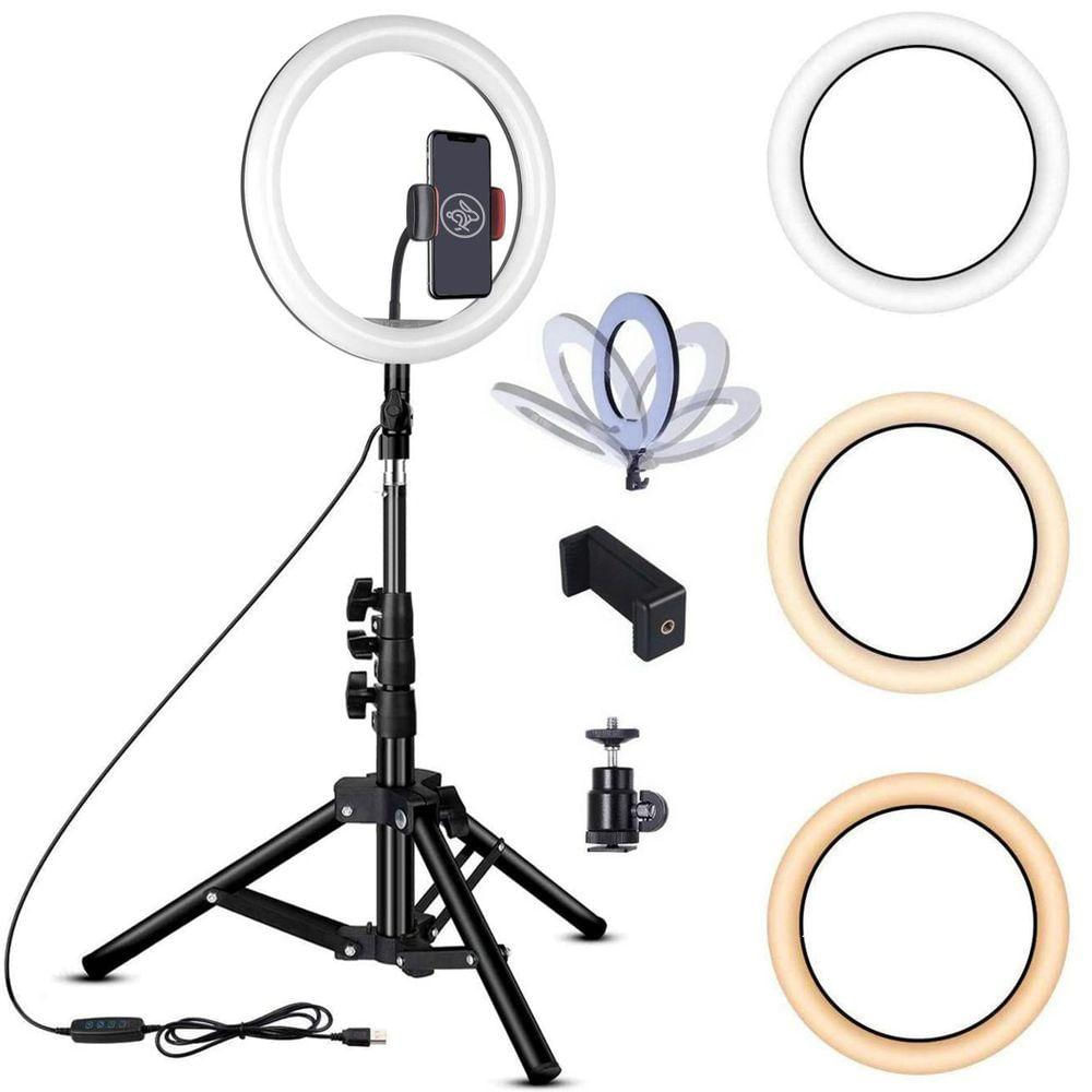 Ring Light Iluminador 16Cm + Mini Tripé