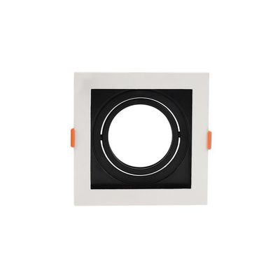 Spot De Embutir Recuado Nordecor Flea Para 1 Lâmpada Ar70 Quadrado Branco E Preto