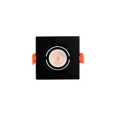 Spot De Embutir Plano Mbled Para 1 Lâmpada Mr11 Quadrado Preto