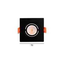 Spot De Embutir Plano Mbled Para 1 Lâmpada Mr11 Quadrado Preto