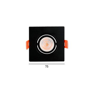 Spot De Embutir Plano Mbled Para 1 Lâmpada Mr11 Quadrado Preto