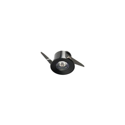 Spot De Embutir Para Móvel Nordecor Elysa Redondo Led 1w Bivolt Preto 3000k Luz Amarela