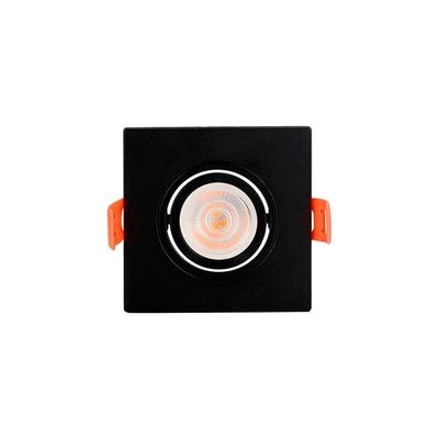 Spot De Embutir Plano Mbled Para 1 Lâmpada Mr16 Quadrado Preto