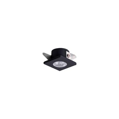 Spot De Embutir Para Móvel Mbled Elysa Quadrado Led 1w Bivolt Preto 3000k Luz Amarela