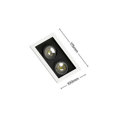Spot Embutir Recuado Save Energy 2 Lâmpadas Branco-preto