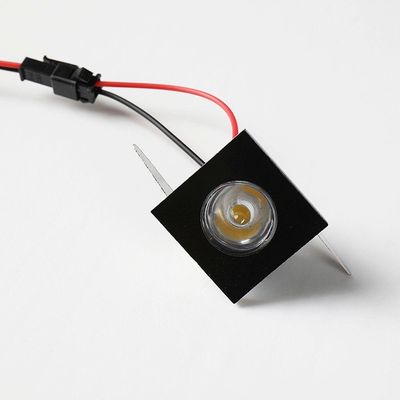 Spot De Embutir Para Móvel Mbled Elysa Quadrado Led 1w Bivolt Preto 3000k Luz Amarela