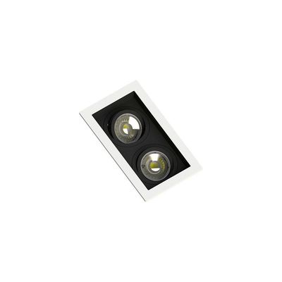 Spot Embutir Recuado Save Energy 2 Lâmpadas Branco-preto