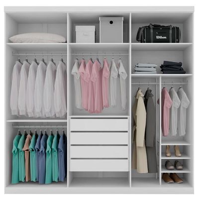 Roupeiro Gold 6 Portas Branco