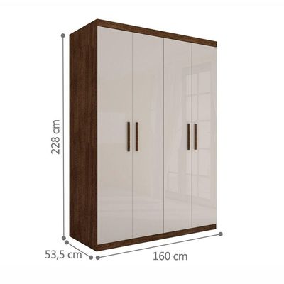 Roupeiro Casal Flórida Quatro Portas Malbec Off White