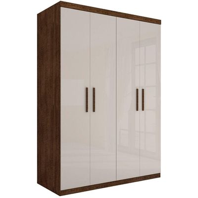 Roupeiro Casal Flórida Quatro Portas Malbec Off White
