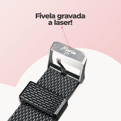 Relogio Feminino Digital Aço Inoxidavel Strass Led Moda Qualidade Premium Pulseira Ajustavel Preto