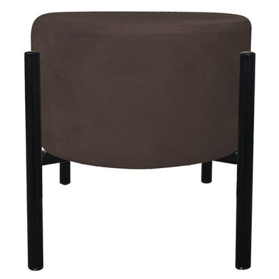 Kit 04 Puffs Iron Suede Marrom Base Palito D´rossi