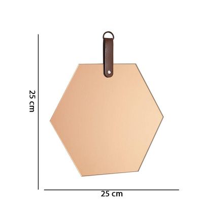 Espelho Hexágono em Vidro Cobre 25x25 Cm D´rossi