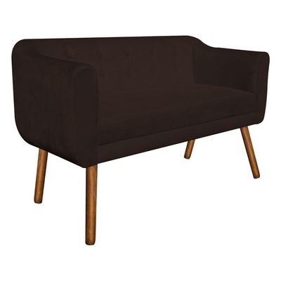 Kit 01 Namoradeira E 02 Poltronas Julia Suede Marrom