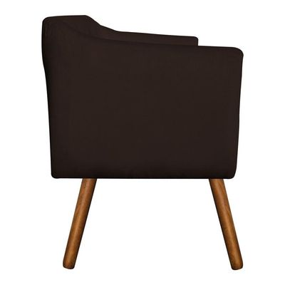 Kit 01 Namoradeira E 02 Poltronas Julia Suede Marrom
