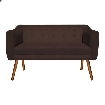 Kit 01 Namoradeira E 02 Poltronas Julia Suede Marrom