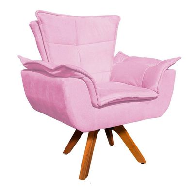 Kit 02 Poltronas Giratória Opala Rosa Bebê