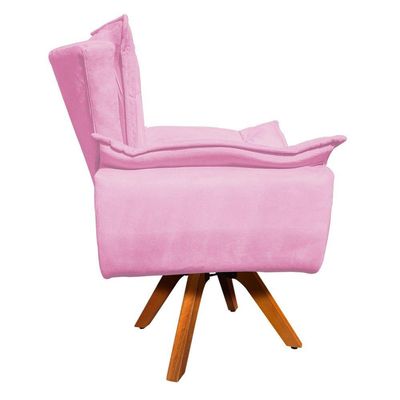 Kit 02 Poltronas Giratória Opala Rosa Bebê