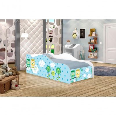 Cama Like Corujas Solteiro Com Colchão