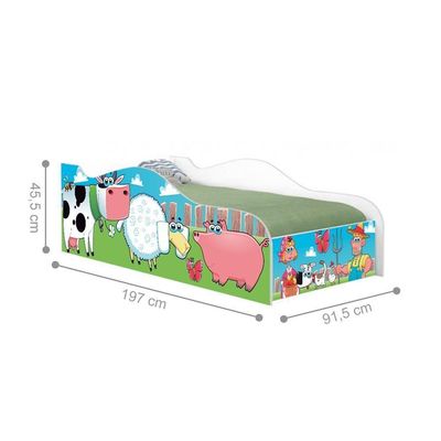 Cama Like Bichinhos Na Fazenda Solteiro Com Colchão