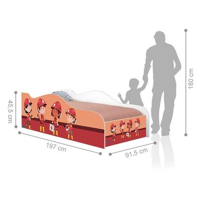 Cama Fun Tropa Bombeiros Solteiro Com Colchão