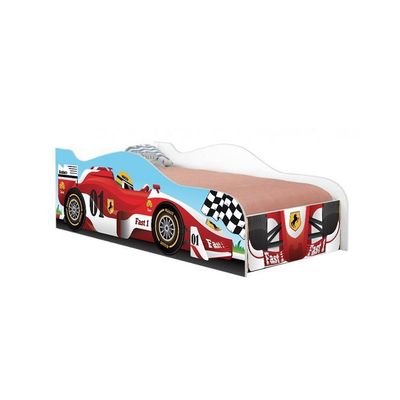 Cama Carro De Corrida Joy Vermelho Solteiro Com Colchão